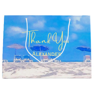Summer Beach Retirement Thank You Large Gift Bag