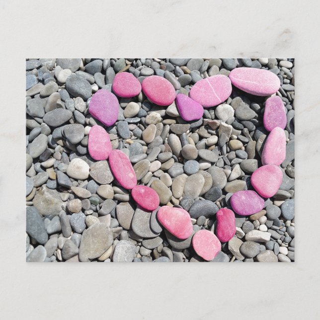 Summer Beach rock Heart Holiday Postcard (Front)