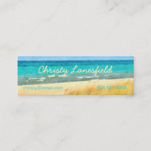 Summer Beach Scene Mini Business Card