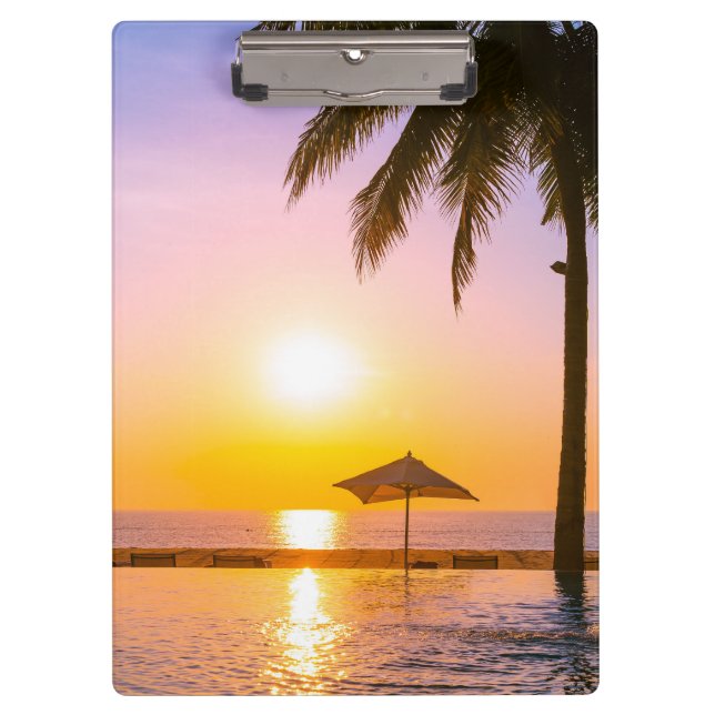 Summer Beach Scene With Sea Clipboard (Front)