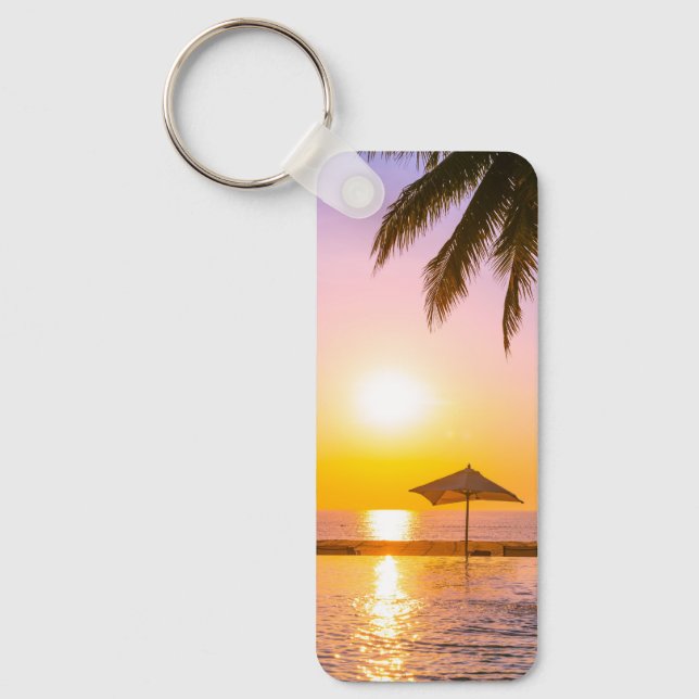 Summer Beach Scene With Sea Keychain (Front)