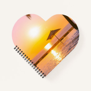 Summer Beach Scene With Sea Notebook