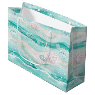 Summer Beach Seashell Pattern Large Gift Bag