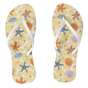 Summer beach seashells Flip Flops