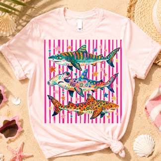 Summer Beach Shark Week Lover T-Shirt Ocean Shark