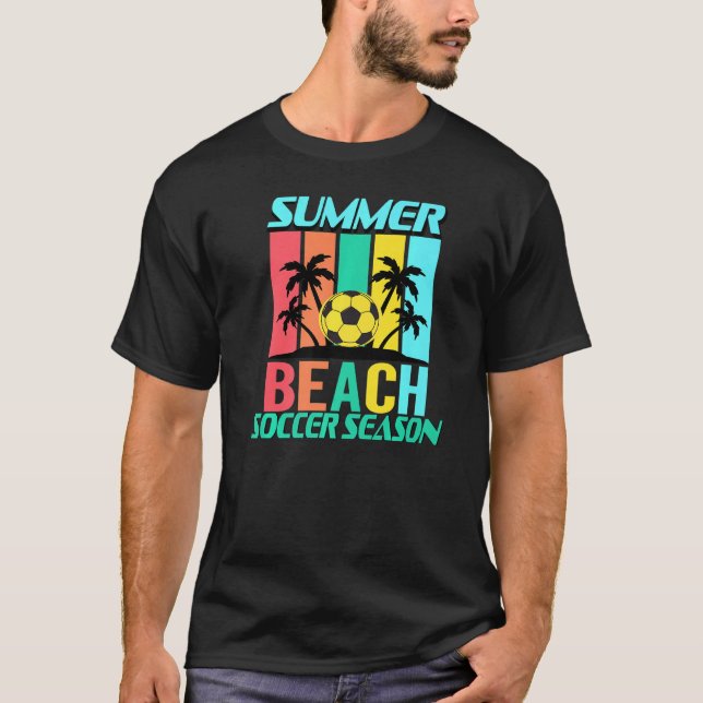 Summer Beach Soccer Season Colourful Stripes Essen T-Shirt (Front)