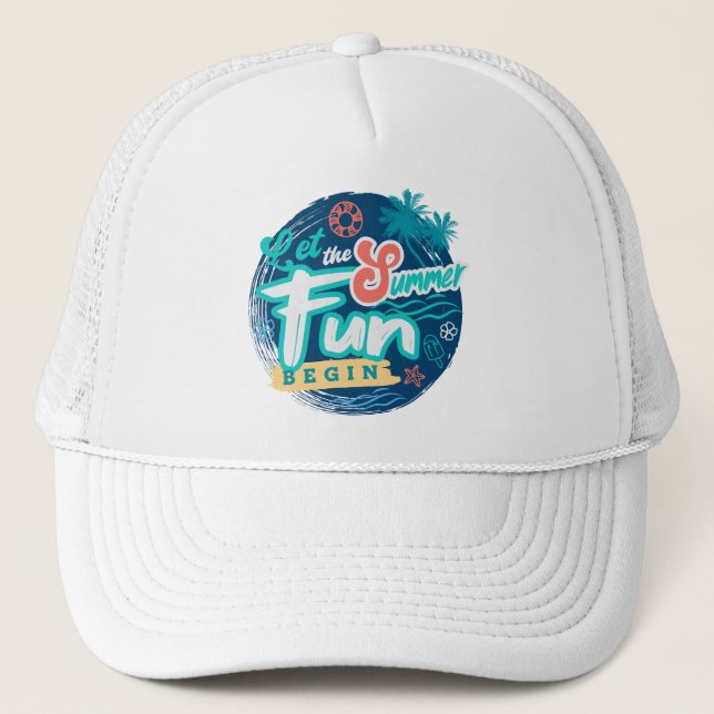 Summer & Beach Sublimation  Trucker Hat (Front)