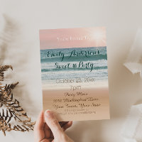 Summer Beach Theme Pink Sunset Sweet 16 Birthday