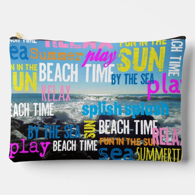 Summer Beach Time Fun Accessory Pouch (Front)