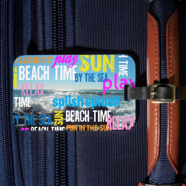 Summer Beach Time Fun Luggage Tag (Front Insitu 4)