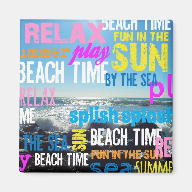 Summer Beach Time Fun Magnet (Front)