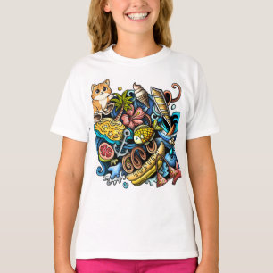 Summer beach tote bag design t-shirt