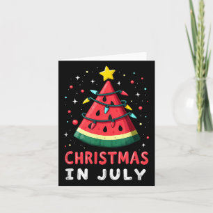 Summer Beach Vacation Christmas In July Watermelon Card