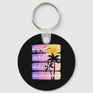 Summer Beach Vacation Salt Sun Sand Sunset Cruise Keychain