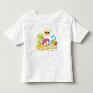 Summer beach vacation smiling sun in sunglasses toddler t-shirt