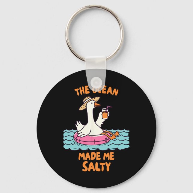 Summer Beach Vacay Summertime The Ocean Made Me A  Keychain (Front)