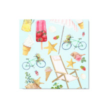 Summer Beach Vibes on Blue