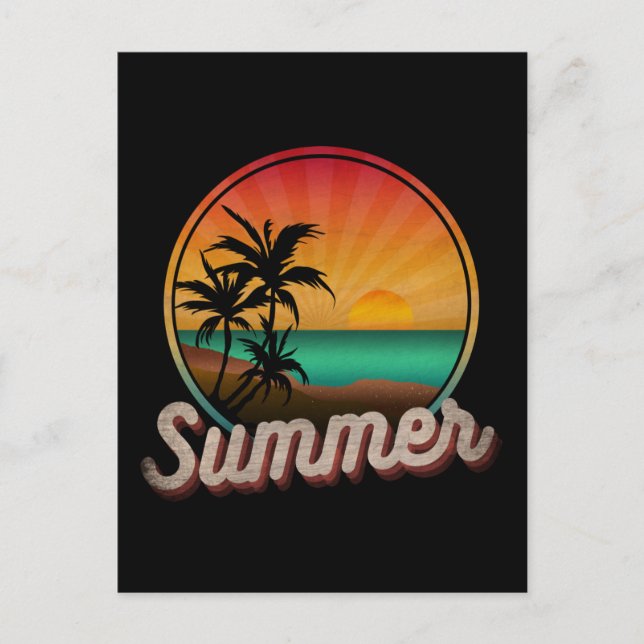SUMMER BEACH VINTAGE POSTCARD (Front)
