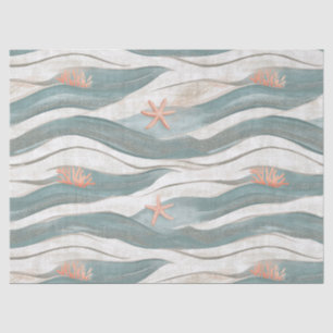 Summer Beach Wave Pattern Tissue Paper