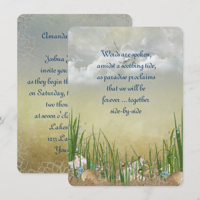 Summer Beach Wedding Invitation (Front/Back)