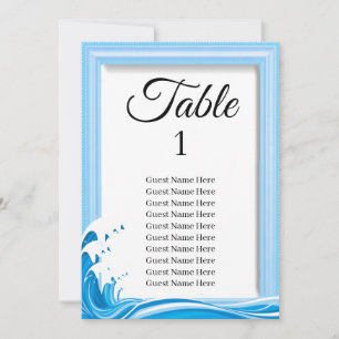 Summer Beach Wedding Seating Chart Card 