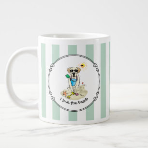 Summer Beach Yellow Lab Labrador Retriever Dog Large Coffee Mug