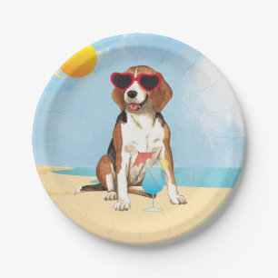 Summer Beagle Paper Plate