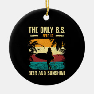 Summer Beer and Sunshine  Ceramic Ornament