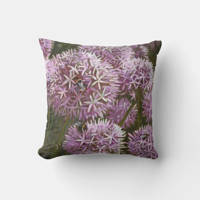 Summer bees 2014 throw pillow (Front)