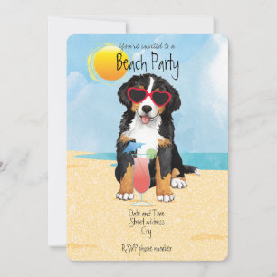 Summer Bernese Mountain Dog Holiday Card