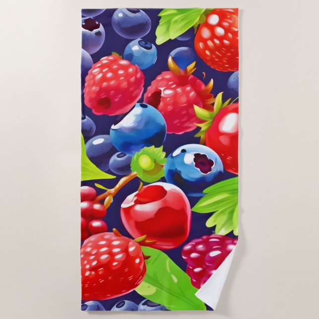 Summer Berry Medley Beach Towel (Front)