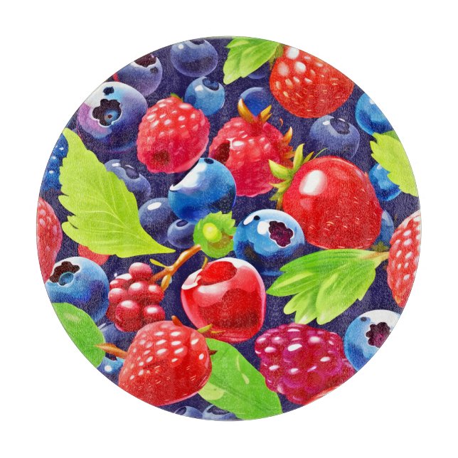 Summer Berry Medley Cutting Board (Front)