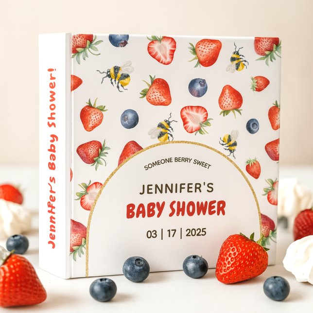 Summer Berry Sweet Baby Shower Photo Album Binder (Summer Berry Sweet Baby Shower Photo Album 3 Ring Binder)