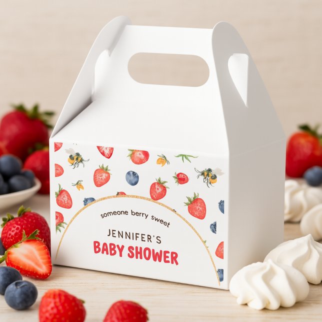 Summer Berry Sweet Watercolor Baby Shower Favor Box (Summer Berry Sweet Watercolor Baby Shower Favor Boxes)