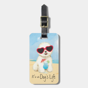 Summer Bichon Frise Luggage Tag