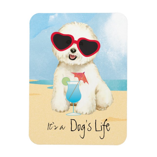Summer Bichon Frise Magnet (Vertical)