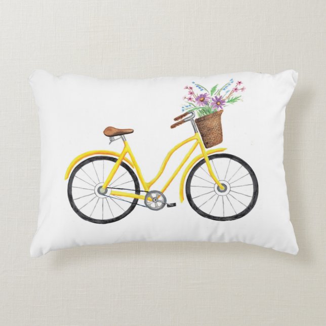 Summer Bicycle Duo Accent Pillow (Front)