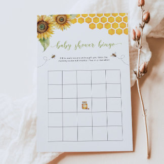Summer Bingo Sunflower And Honey Baby Shower Game