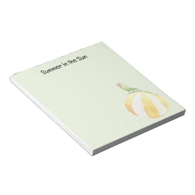 Summer Bird in the Sun Yellow Beach Ball Notepad (Angled)