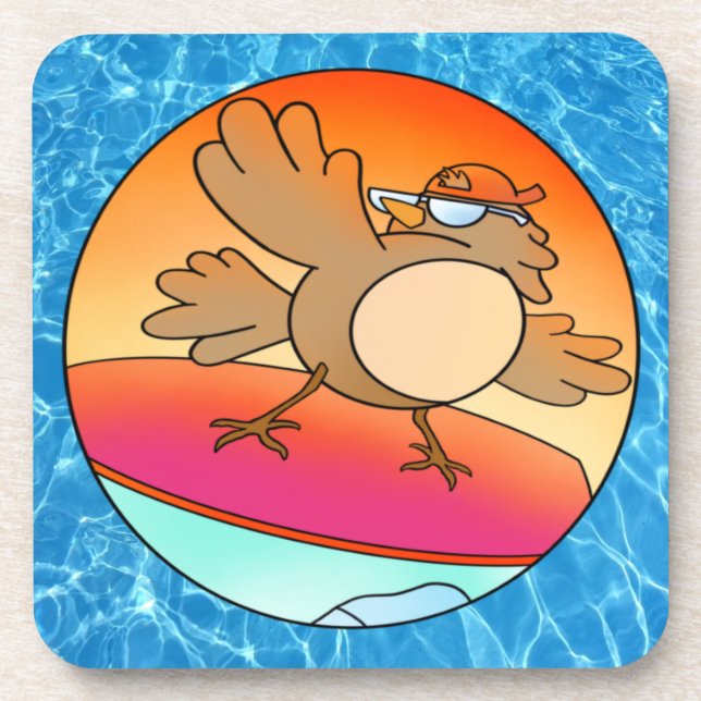 Summer Bird Surfer Coaster (Front)