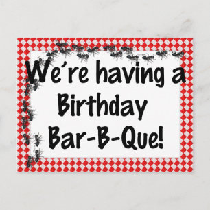Summer Birthday BBQ Invitation Postcard