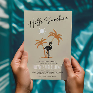 Summer Birthday Celebrations Flamingo Invitation