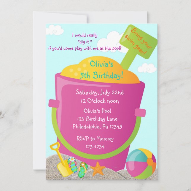 Summer Birthday Invitation (Front)