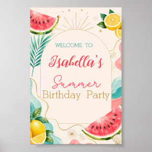 Summer Birthday Party Welcome Sign