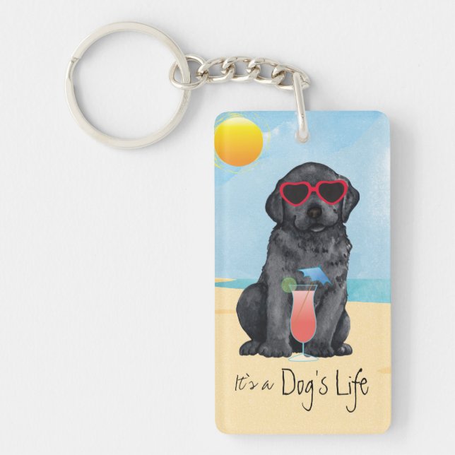 Summer Black Lab Keychain (Front)