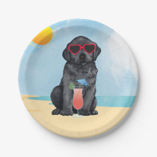 Summer Black Lab Paper Plate