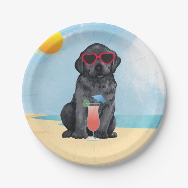 Summer Black Lab Paper Plate (Front)