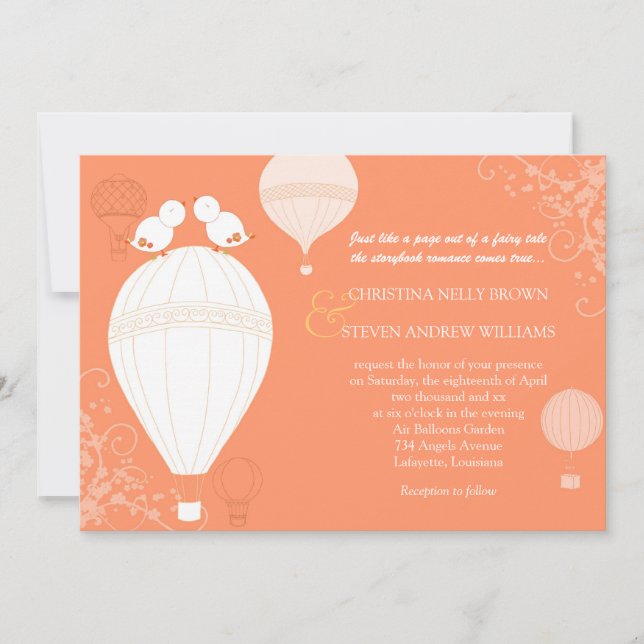 Summer Bliss Air Balloons Wedding Invitation (Front)
