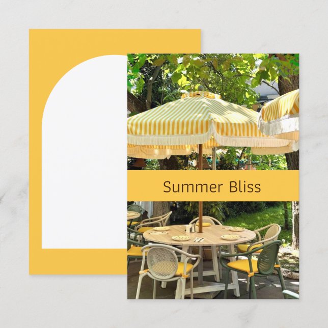 Summer Bliss | Sunny Park Café Postcard (Front/Back)