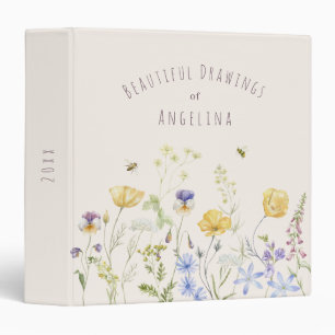 Summer Bliss, wildflowers, watercolor Binder